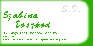szabina doszpod business card